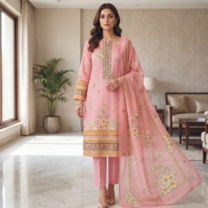 3 Piece Lawn Suit- Embroidered (Unstitched)