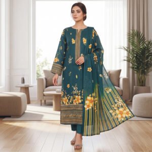 3 Piece Lawn Suit- Embroidered (Unstitched)