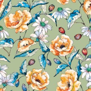 Peach Meadow 2 Piece Printed Lawn Suit