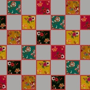Floral Mosaic Grey 2 Piece Printed Lawn Suit