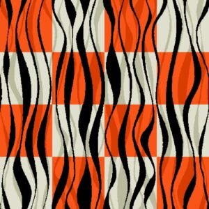 Tangerine Waves 2 Piece Printed Lawn Suit