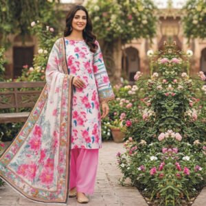 3 Piece Lawn Suit- Embroidered (Unstitched)